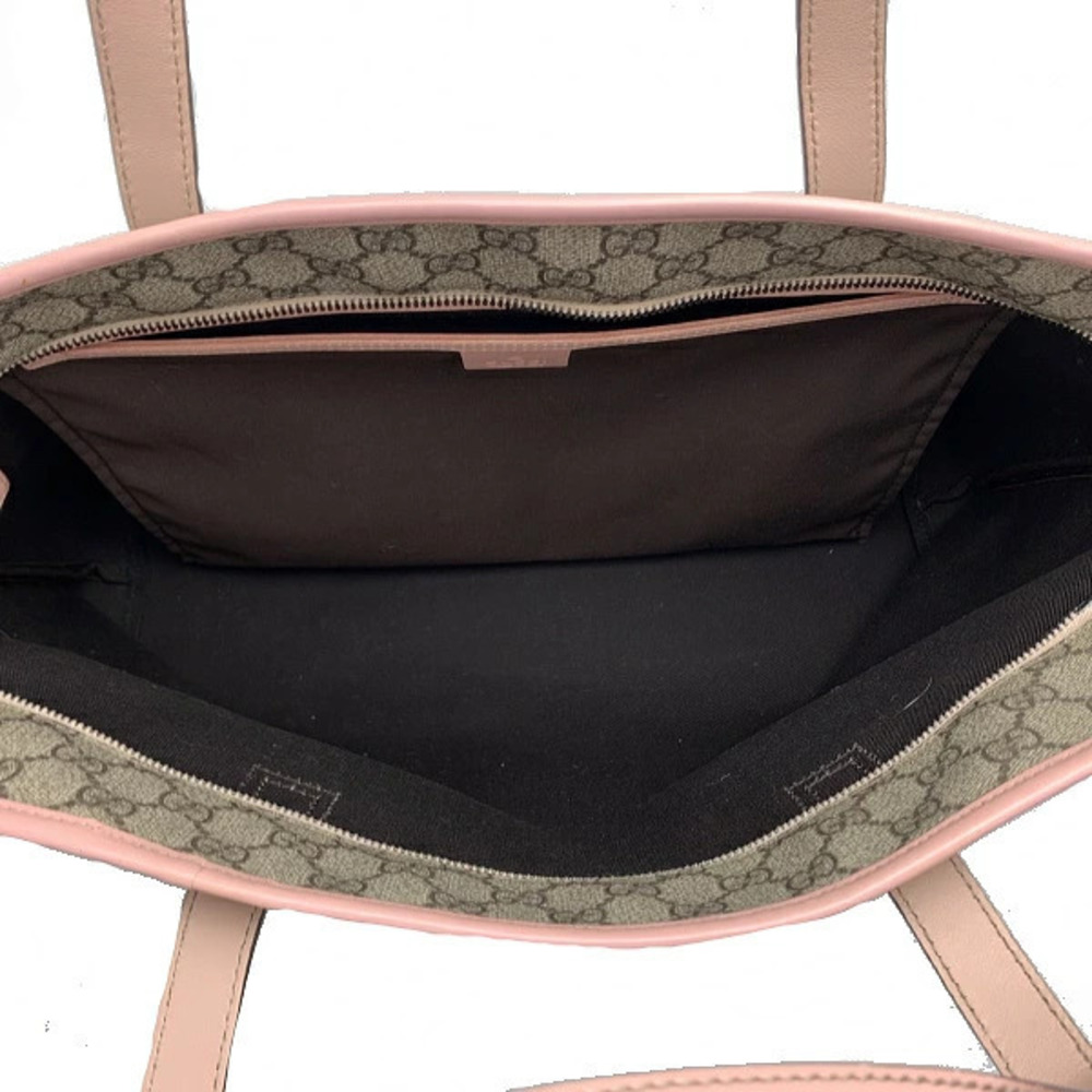 Gucci Tote leather Gray Vernis GG Pink Patent bag